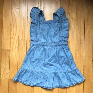 Gap denim apron ruffle dress